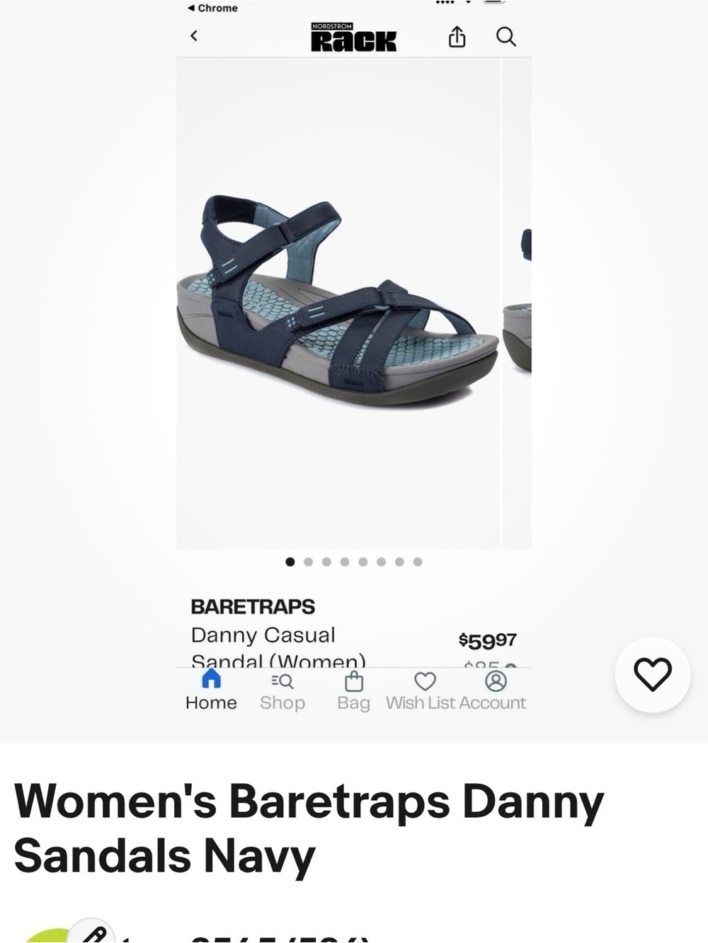 BareTraps Navy Strappy Women's Casual Sandals